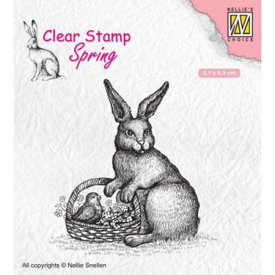Nellie's Choice Clear Stamp - Hase mit Korb